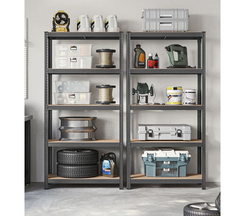 Rootz 2 Piece Set Cellar Shelves - Storage Rack - Steel Organizer - Space Saving - 180cm x 40cm x 90cm