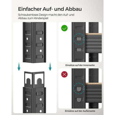 Rootz 2 Piece Set Cellar Shelves - Storage Rack - Steel Organizer - Space Saving - 180cm x 40cm x 90cm