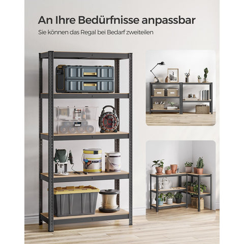 Rootz 2 Piece Set Cellar Shelves - Storage Rack - Steel Organizer - Space Saving - 180cm x 40cm x 90cm