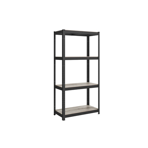 Rootz Steel and MDF Stand Shelf - Greige Black - Storage Rack - Heavy Duty - Easy Assembly - 40cm x 80cm x 160cm