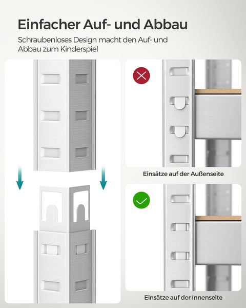 Rootz 2 Pack Zilver Opbergrek - Plank - Metalen Planken - Gegalvaniseerd Staal - MDF - Heavy Duty - 40cm x 80cm x 160cm