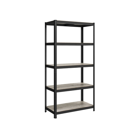 Rootz Adjustable Standing Shelf - Organizer Rack - Storage Unit - Steel and MDF Construction - 50cm x 100cm x 200cm - Greige Black
