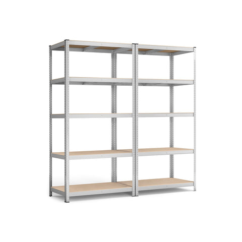 Rootz Garage Storage Shelves - Heavy Duty Storage Rack - Steel Frame - Adjustable Shelves - Rust-Resistant - 200cm x 100cm x 50cm