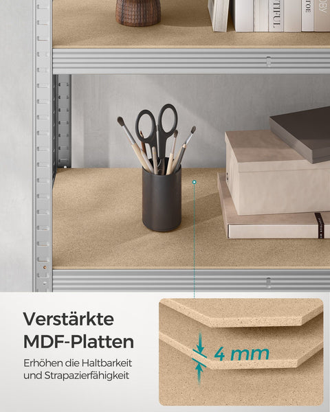 Rootz Garage Storage Rack - Utility Shelf - Shelving System - Steel Frame - MDF Shelves - Rust-Resistant - 200cm x 120cm x 60cm