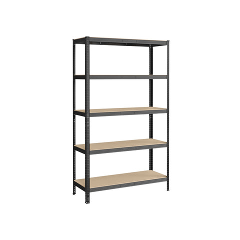 Rootz Gray Storage Rack - Shelving Unit - Organizer - Powder-coated Steel - MDF - Heavy Duty - 60cm x 120cm x 200cm