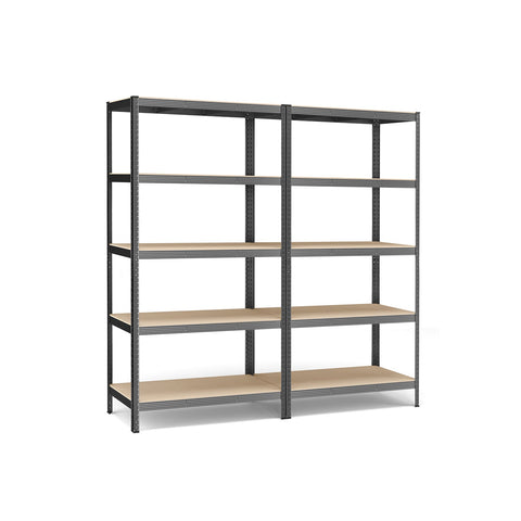 Rootz 2 Piece Set Cellar Shelves - Storage Rack - Steel Frame - Heavy Duty - 60cm x 120cm x 200cm