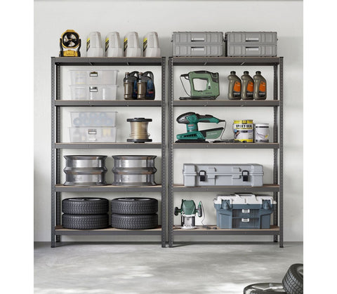Rootz 2 Piece Set Cellar Shelves - Storage Rack - Steel Frame - Heavy Duty - 60cm x 120cm x 200cm