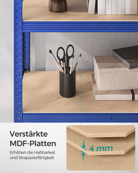 Rootz Garage Storage Rack - Steel Shelving System - Organizing Tool - 175kg Max Load - 200cm x 120cm x 60cm - Wear-Resistant Frame