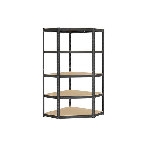 Rootz Corner Shelf - Bookcase - Shelving Unit - sturdy MDF - 90cm x 90cm x 180cm - 20.8kg - 875kg Capacity