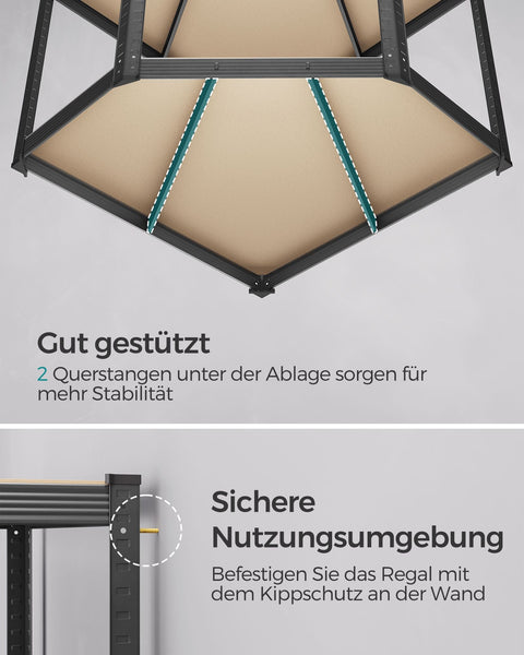 Rootz Corner Shelf - Bookcase - Shelving Unit - sturdy MDF - 90cm x 90cm x 180cm - 20.8kg - 875kg Capacity
