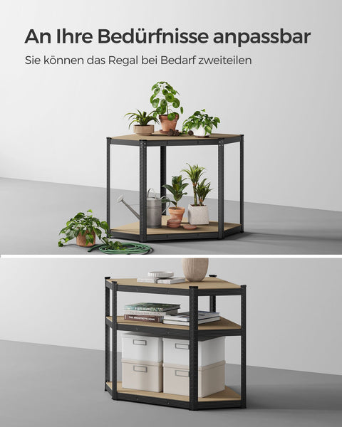 Rootz Corner Shelf - Bookcase - Shelving Unit - sturdy MDF - 90cm x 90cm x 180cm - 20.8kg - 875kg Capacity