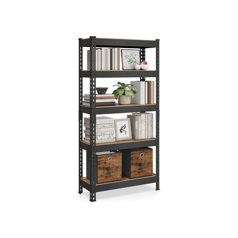 Rootz 5 Tier Heavy-Duty Shelf - Storage Rack - Shelving Unit - Robust Steel - 30cm x 75cm x 150cm