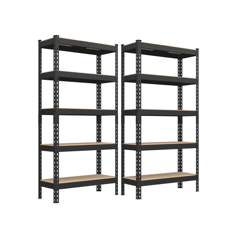 Rootz Heavy-Duty Shelf 2 Set - Storage Rack - Steel Shelving Unit - 875kg Capacity - 30cm x 75cm x 150cm