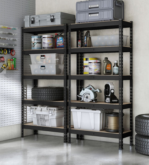 Rootz Heavy-Duty Shelf 2 Set - Storage Rack - Steel Shelving Unit - 875kg Capacity - 30cm x 75cm x 150cm