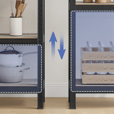 Rootz Heavy-Duty Shelf - Basement Shelf - Warehouse Shelf - Steel Frame - 150cm x 75cm x 30cm - Max Weight 80kg