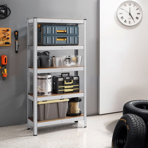 Rootz Heavy-Duty Basement Shelf - Storage Shelf - Powder-Coated Steel - 650kg Max Load - 30cm x 75cm x 150cm