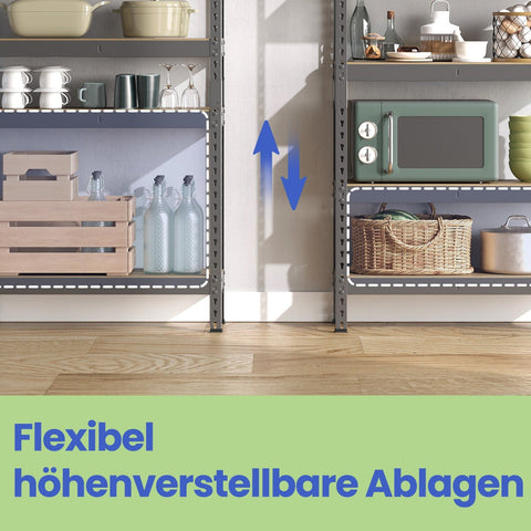 Rootz Stand Shelf - Bookshelf - Warehouse Shelf - Sturdy Steel Frame - 30cm x 75cm x 150cm