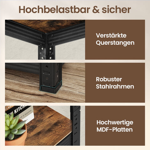 Rootz Heavy-Duty Shelf - Basement Shelf - Warehouse Shelf - Strong Load Capacity - 150cm x 37cm x 37cm