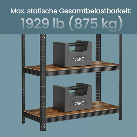 Rootz Heavy-Duty Shelf - Warehouse Shelf - Basement Shelf - Stable Steel Structure - 40cm x 90cm x 180cm
