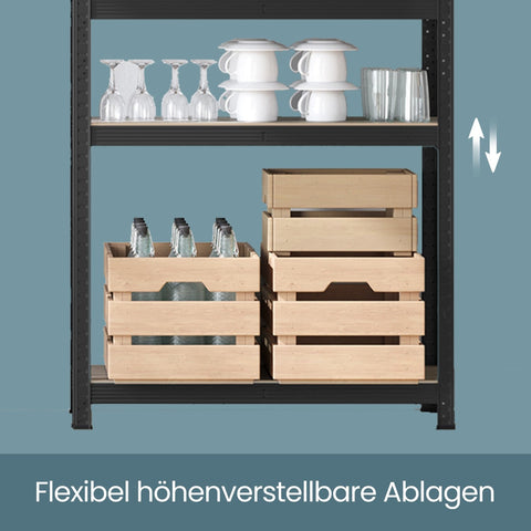 Rootz Heavy-Duty Shelf - Warehouse Shelf - Basement Shelf - Steel & MDF - Max Load 875kg - 40x90x180cm