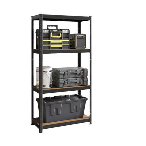 Rootz Stand Shelf - Bookshelf - Warehouse Shelf - Durable Storage - 40 x 80 x 160 cm - Powder-Coated Steel & MDF