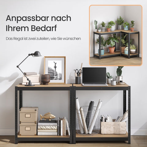 Rootz Stand Shelf - Bookshelf - Warehouse Shelf - Durable Storage - 40 x 80 x 160 cm - Powder-Coated Steel & MDF