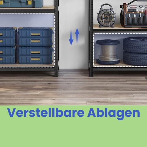 Rootz 2 Set Heavy-Duty Warehouse Shelf - Garage Shelf - Storage Rack - Rust-Resistant Steel - 175kg Capacity - 200cm x 100cm x 50cm