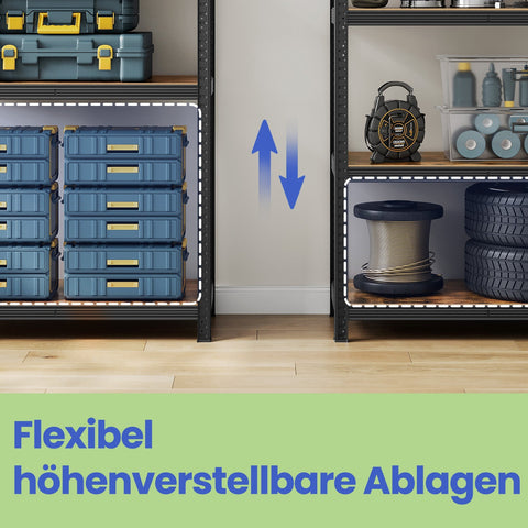 Rootz Heavy-Duty Shelf - Warehouse Shelf - Basement Shelf - Steel Structure - 50cm x 100cm x 200cm