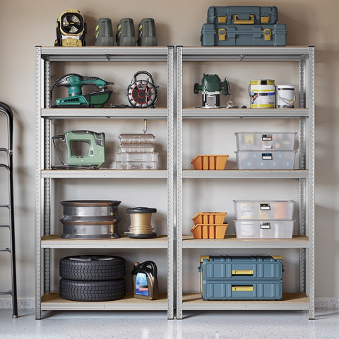 Rootz Heavy-Duty Storage Shelf - Basement Shelf - Garage Organizer - Rust-Resistant - 200cm x 100cm x 50cm