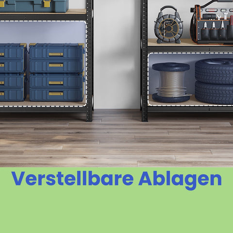 Rootz Heavy-Duty Storage Shelf - Metal Shelving Unit - Garage Rack - Holds 175 Kg - 200cm x 120cm x 60cm