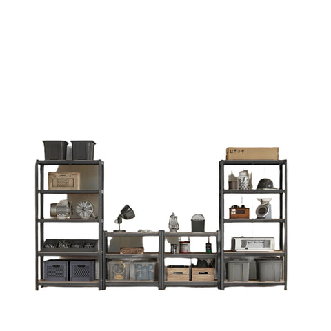 Rootz Heavy-Duty Lager Shelf - Basement Shelf - Storage Shelving - 875kg Capacity - 60cm x 120cm x 200cm - Powder-Coated Steel MDF