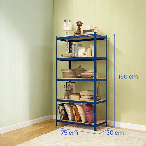 Rootz Heavy-Duty Steel Shelf - Storage Shelf - Organizer Rack - 650kg Capacity - Versatile & Flexible - 150 x 75 x 30 cm