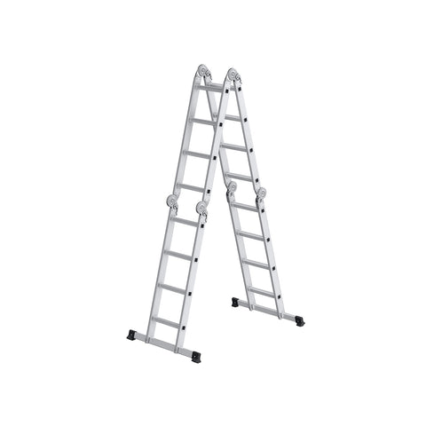 Rootz 16-Level Multi-Position Ladder - Extendable Ladder - Aluminum Ladders - Stability - 76 x 430 cm (W x H)