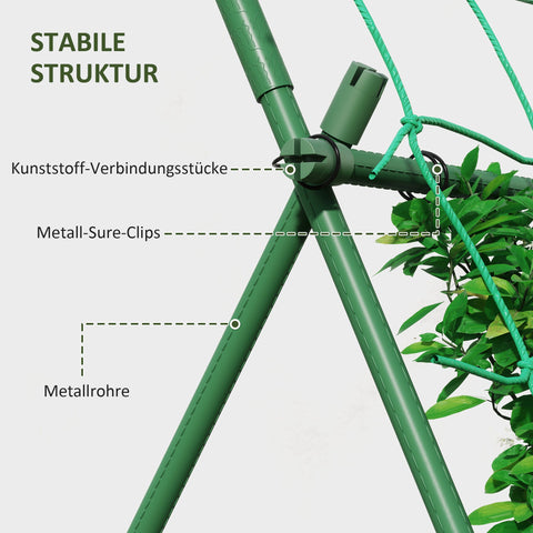 Rootz Garden Rose Trellis - Climbing Plant Support - Rustproof Tanning Aid - Weatherproof Steel - 101cm x 133cm x 227cm