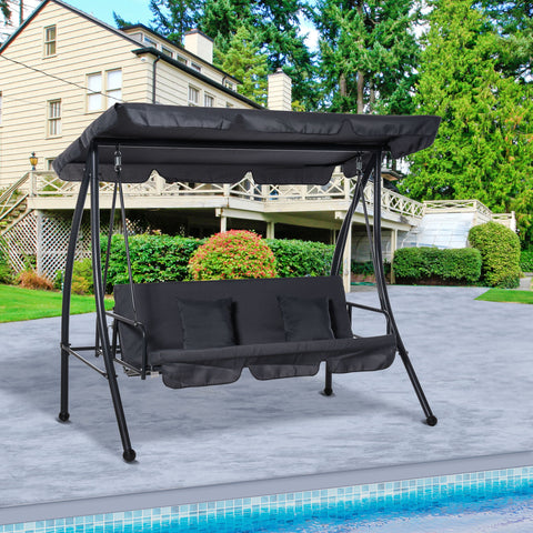 Rootz Garden Lounger - 3-Seater - Outdoor Sofa - Adjustable Roof - Comfort & Relaxation - 2m x 1.25m x 1.7m
