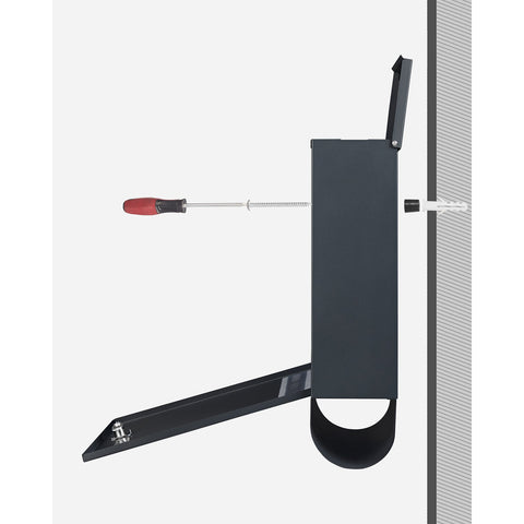 Rootz Anthracite Steel Mailbox - Letterbox - Postbox - Powder-coated Steel - Weather-resistant - Easy to Install - Secure Locking System - 35cm x 12cm x 42.5cm