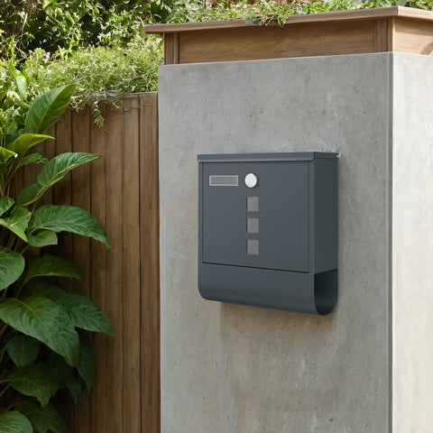 Rootz Mailbox - Lockable Postbox - Secure Letter Box - Weather-Resistant - 30.5cm x 9.5cm x 33.3cm