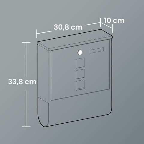 Rootz Mailbox - Lockable Postbox - Secure Letter Box - Weather-Resistant - 30.5cm x 9.5cm x 33.3cm
