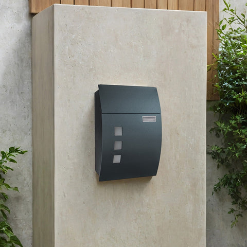 Rootz Wall Letter Box - Lockable Mailbox - Viewing Window - Weather-Resistant - 32cm x 10cm x 45cm