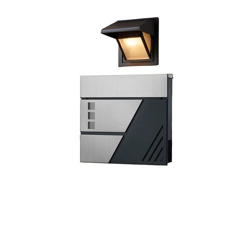 Rootz Mailbox - Letter Holder - Mail Shelter - Weather Protection - Stainless Steel - 37cm x 10.5cm x 37cm - Silver Anthracite