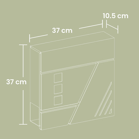 Rootz Mailbox - Letter Holder - Mail Shelter - Weather Protection - Stainless Steel - 37cm x 10.5cm x 37cm - Silver Anthracite