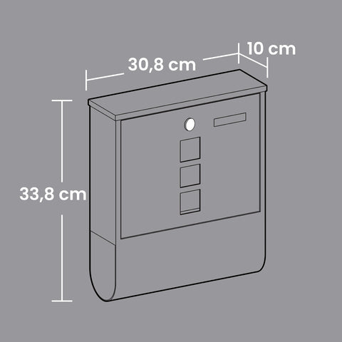Rootz XXL Mailbox - Letterbox - Postbox - Newspaper Compartment - Stainless Steel - 11cm x 37cm x 37cm