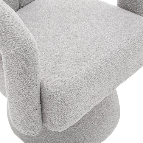 Rootz Swivel Office Chair - Bouclé Fabric Armchair - 360° Rotating Lounge Chair - Functional Comfort - 67cm x 55cm x 74cm