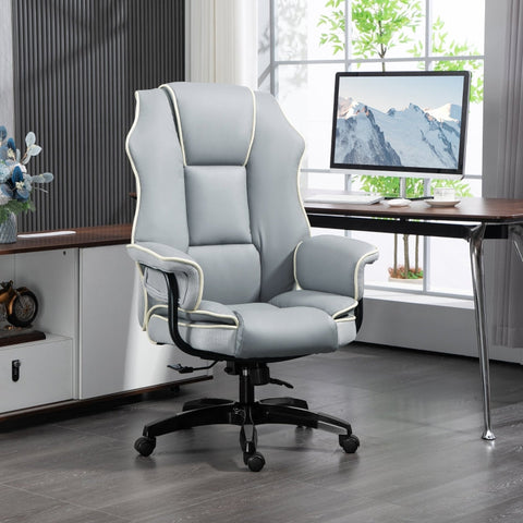 Rootz Ergonomic Office Chair - Computer Chair - Desk Chair - Faux Leather - Adjustable Height - 76cm x 80cm x 118-124cm