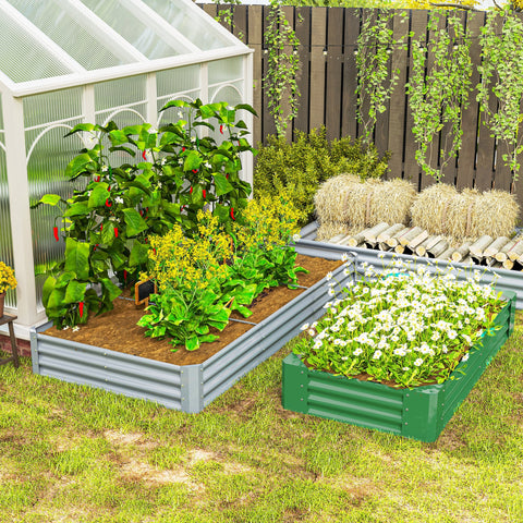 Rootz Raised Garden Bed - Planting Bed - Steel Planter - Weather-Resistant - 828L Capacity - 240cm x 120cm x 30cm