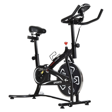 Rootz Home Fitness Bike - Indoor Trainer - Cardio Exercise Bike - LCD Display - Steel Black - 59cm x 100cm x 105-116cm