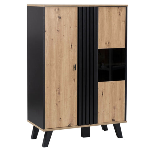 Rootz Side Cabinet - Sideboard - Display Cabinet - Ample Storage & LED Lighting - 80cm x 120cm x 40cm