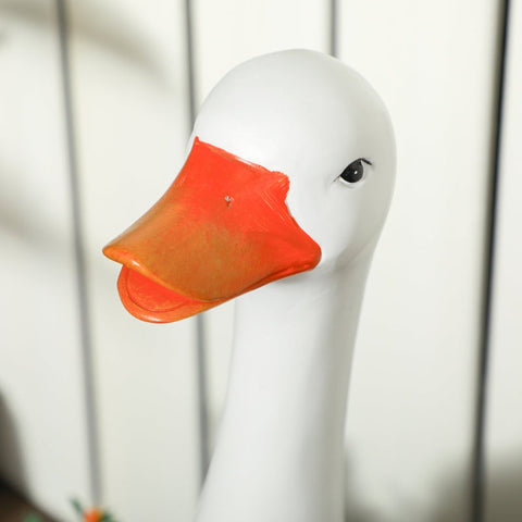 Rootz Swan Flower Pot with Shoulder Bag - Garden Planter - Outdoor Flower Container - Weatherproof - Promotes Healthy Root Growth - Versatile Placement - 32cm x 18cm x 60cm - White Brown Resin