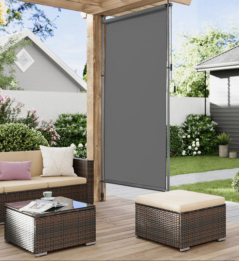 Rootz Sectionrecht Awnings - Adjustable Sun Shade - Anthracite Awning - UV Protection - 150 x (220-300) cm