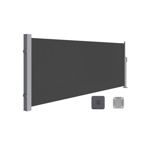 Rootz Side Awning - Retractable Shade - Steel Box - Rust-Resistant - Extendable - Anthracite - 140cm x 300cm - 6.4kg